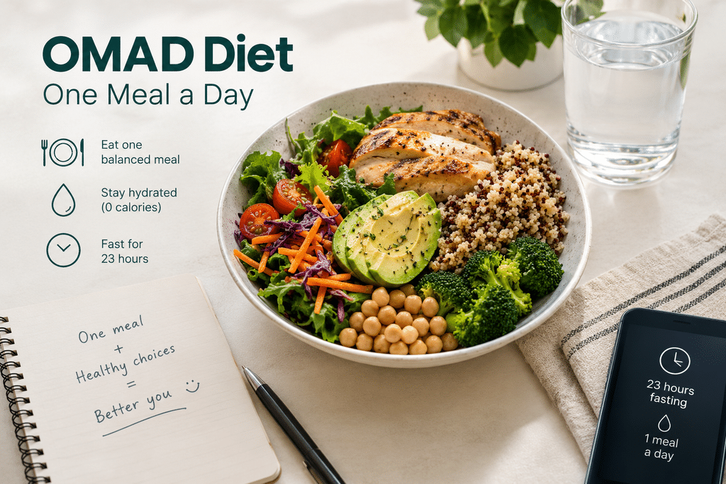 OMAD diet one meal a day healthy balanced meal